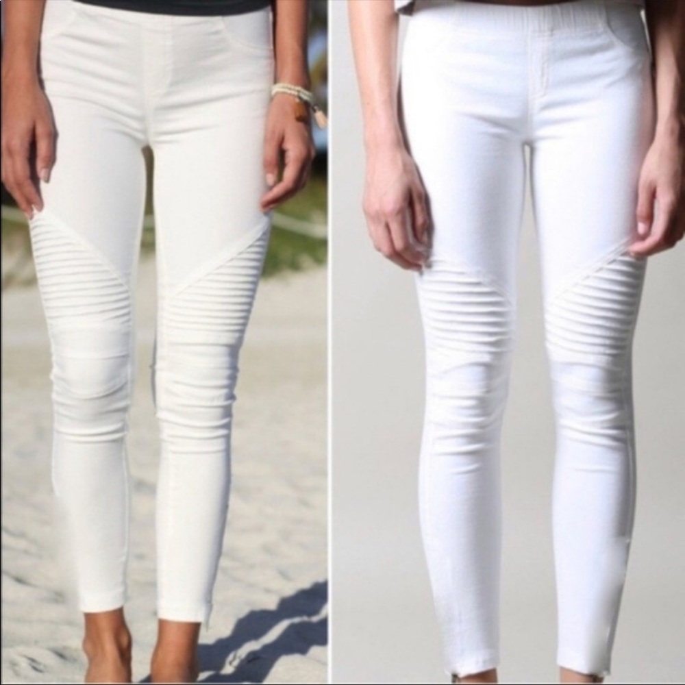 ✨LAST ONE✨White stretch moto jeggings - Picture 3 of 4